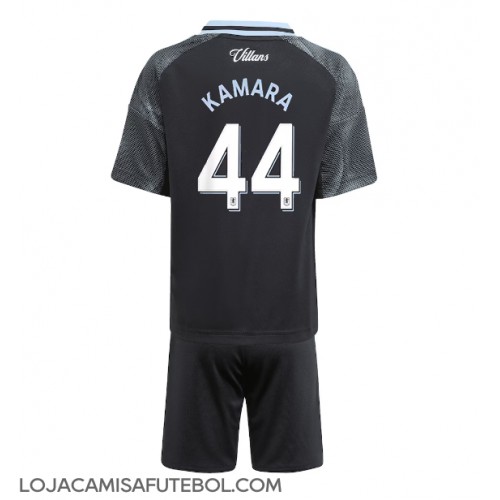 Camisa de Futebol Aston Villa Boubacar Kamara #44 Equipamento Secundário Infantil 2025-26 Manga Curta (+ Calças curtas)